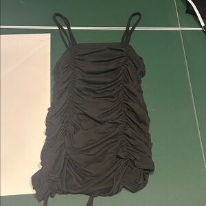 SHEIN Black Ruched Mini Dress